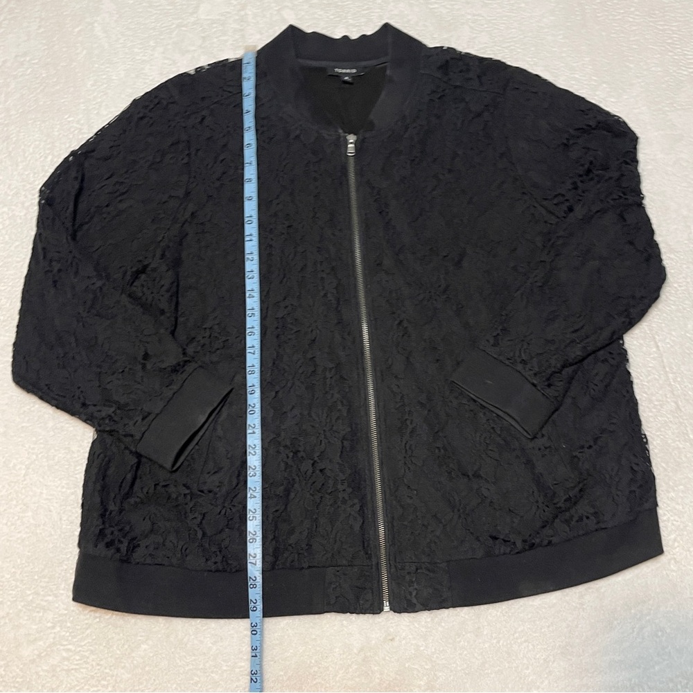 Torrid Black Floral Lightweight Zip Up Bomber Jacket Goth Transitional Womens 4X - Picture 3 of 8